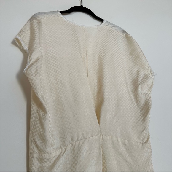 AQC Silk Checkered Dress Ivory Size 1 / Small - Picture 5 of 9